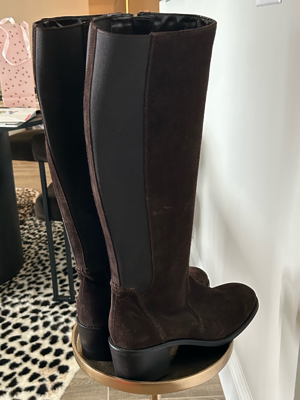 Aquatalia Brown Suede Knee-High Riding Boots/Weatherproof. Size 12 M.   NWOT - Picture 9 of 10